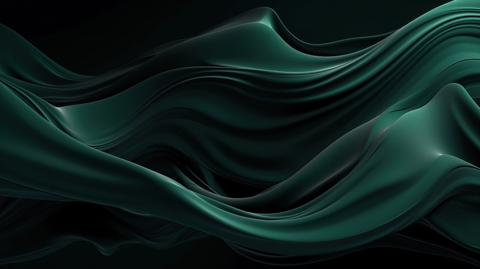 Abstract design of green silk waves, creating a mesmerizing visual aesthetic